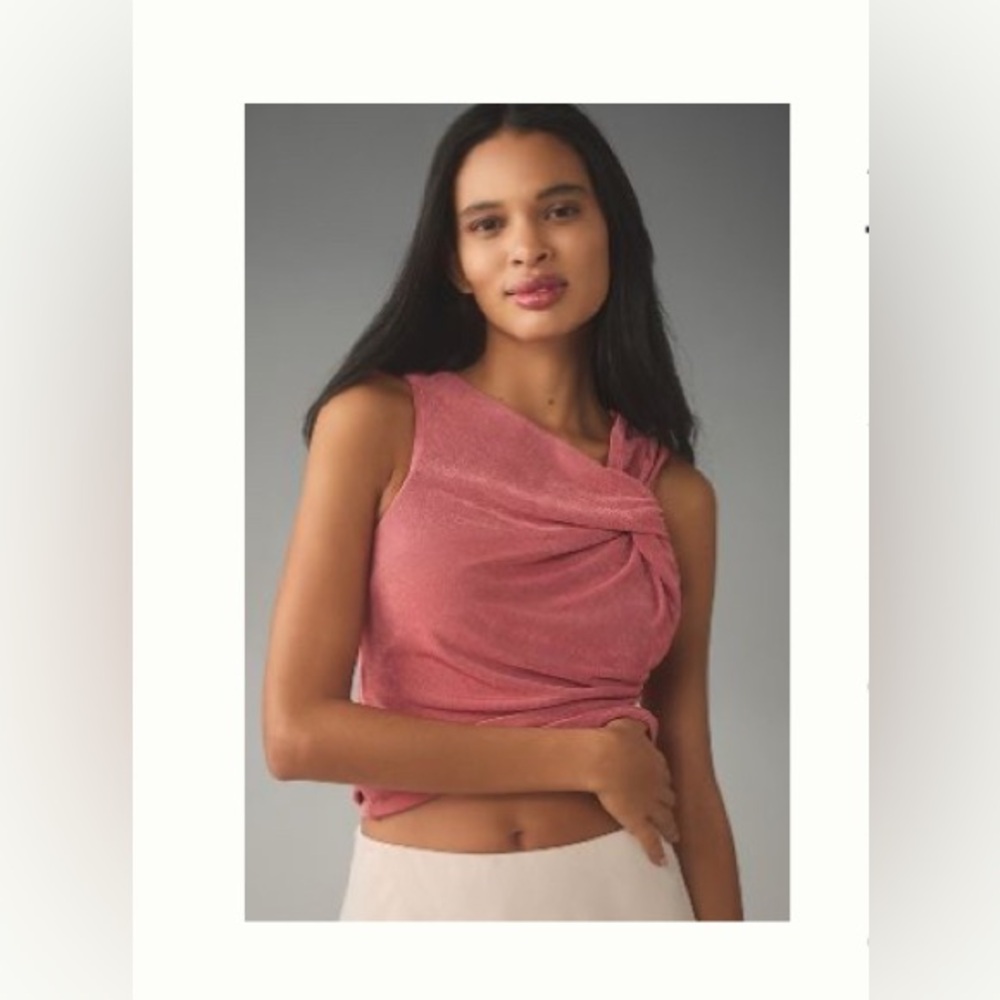 NWT ANTHROPOLOGIE Sunday in Brooklyn Date Night Twist Tank Top Pink Rose